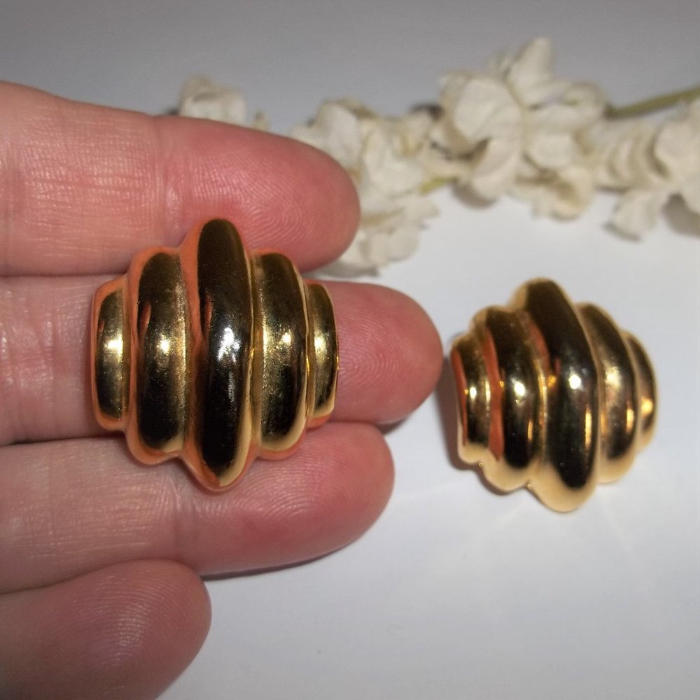 VINTAGE Earring, Gold Earring, Vintage Gold Earring, Earring Set Earring A039 - Picture 6 of 6